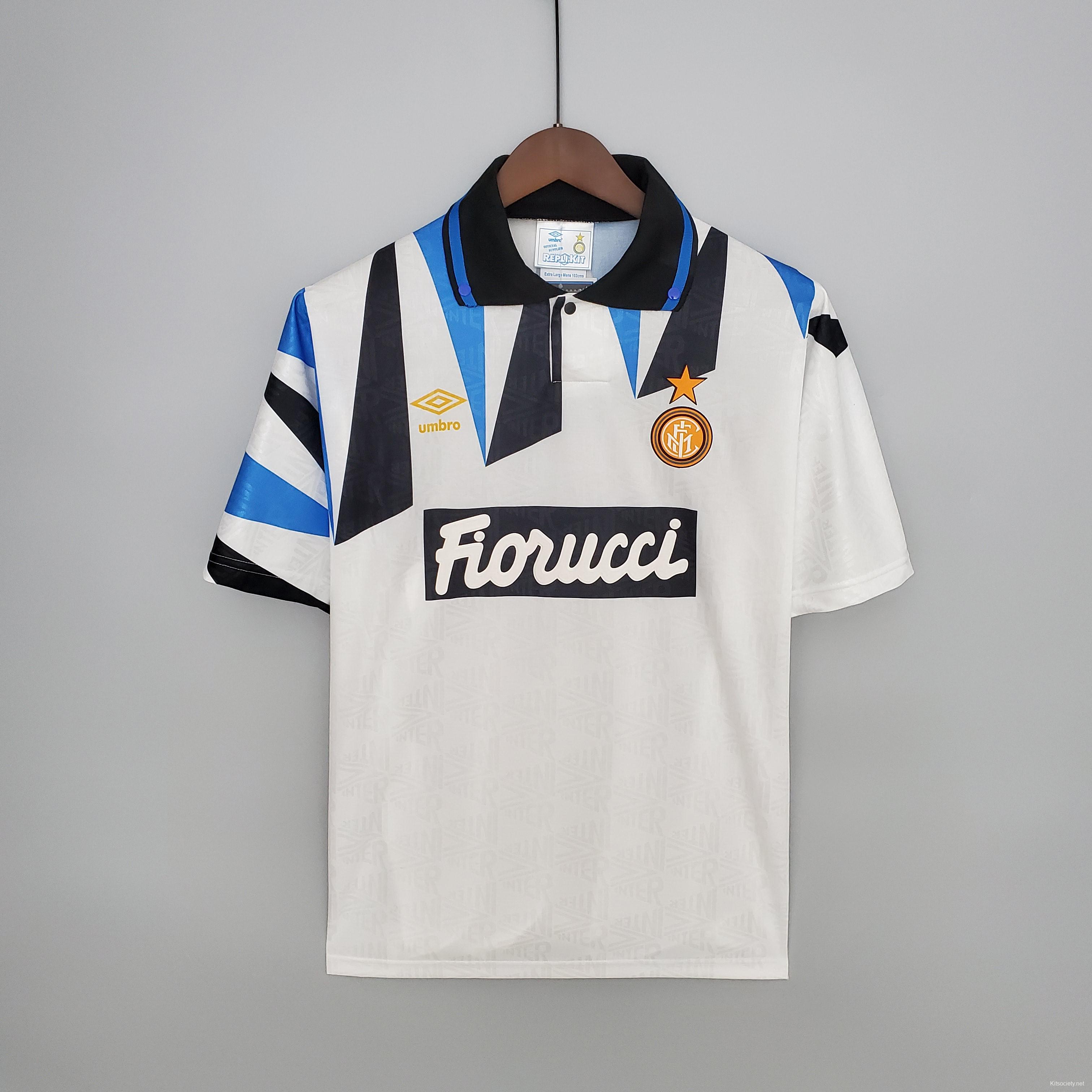 Retro 90/91 Inter Milan away Soccer Jersey - Kitsociety