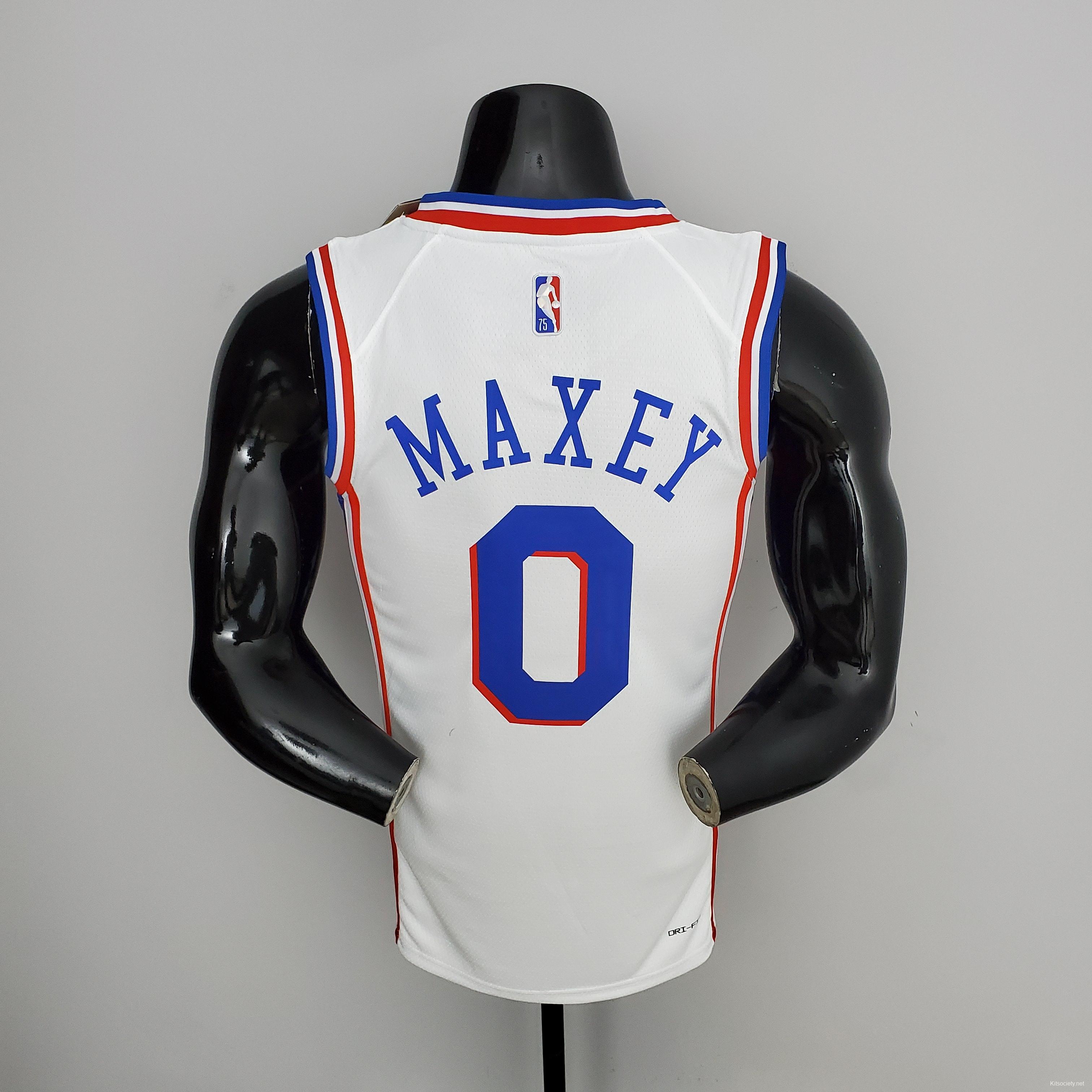 75th Anniversary Philadelphia 76ers MAXEY#0 Blue NBA Jersey - Kitsociety