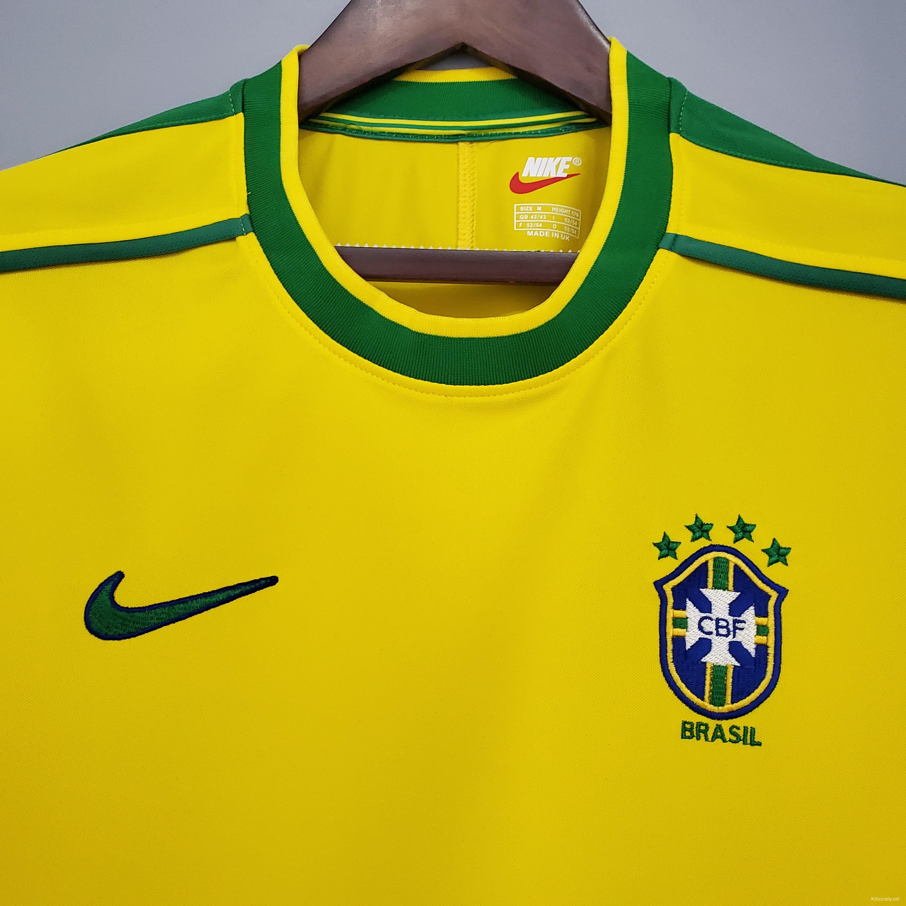 Retro 1998 Brazil Green Goalkeeper Jersey - Kitsociety