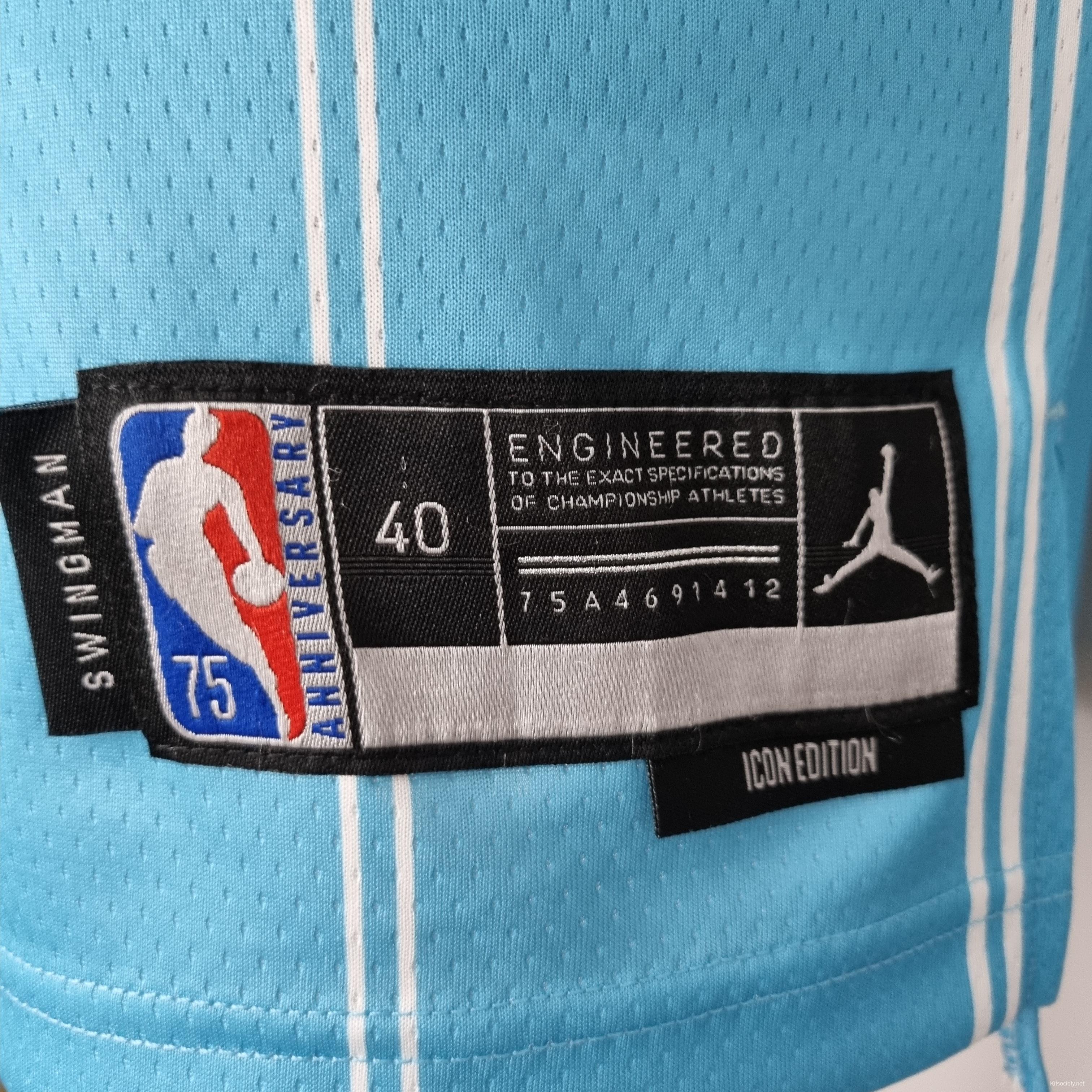 75th Anniversary Ball #1 Charlotte Hornets Blue NBA Jersey - Kitsociety