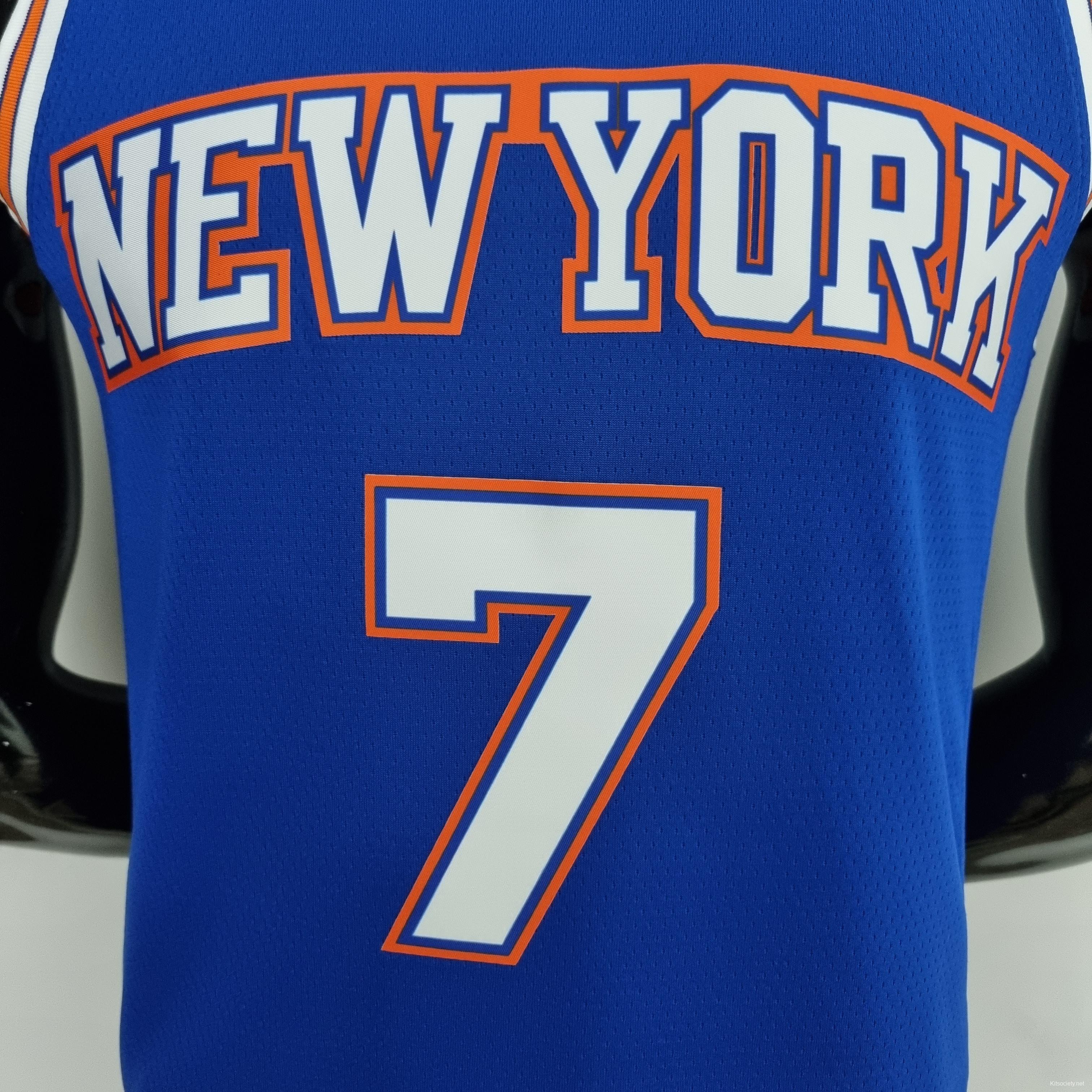 75th Anniversary Barrett #9 New York Knicks Blue NBA Jersey - Kitsociety