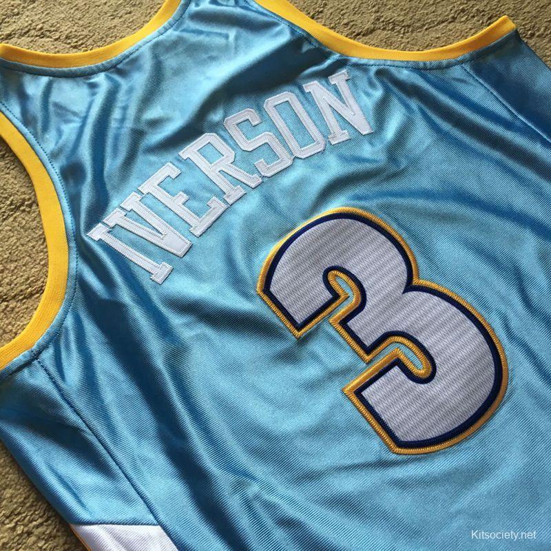 Men's Allen Iverson Sky Blue Retro Classic Team Jersey - Kitsociety