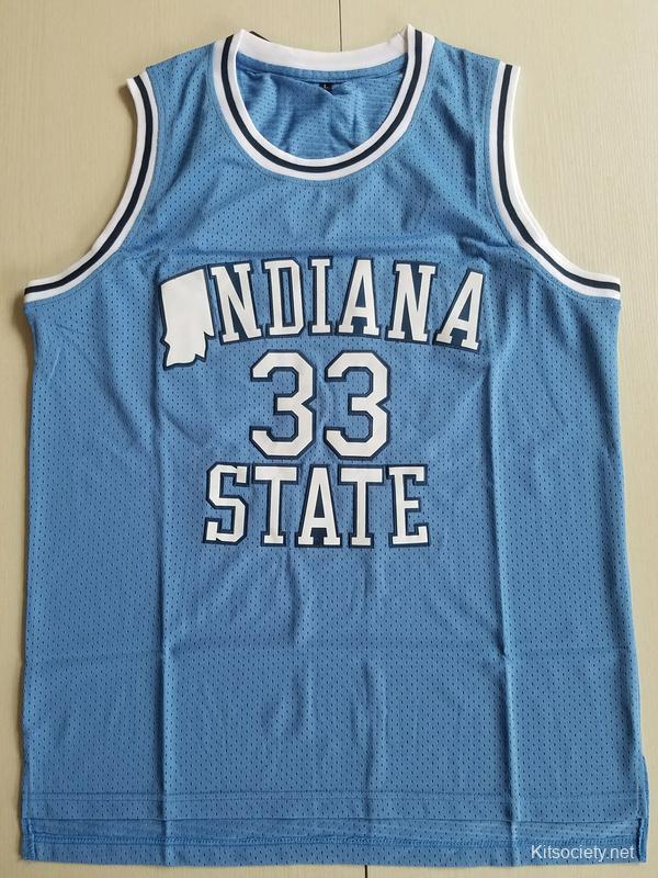 Larry Bird 33 Indiana State College Light Blue Basketball Jersey -  Kitsociety