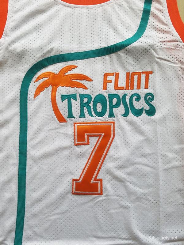 Coffee Black #7 Semi Pro Movie Basketball Jersey Flint Tropics