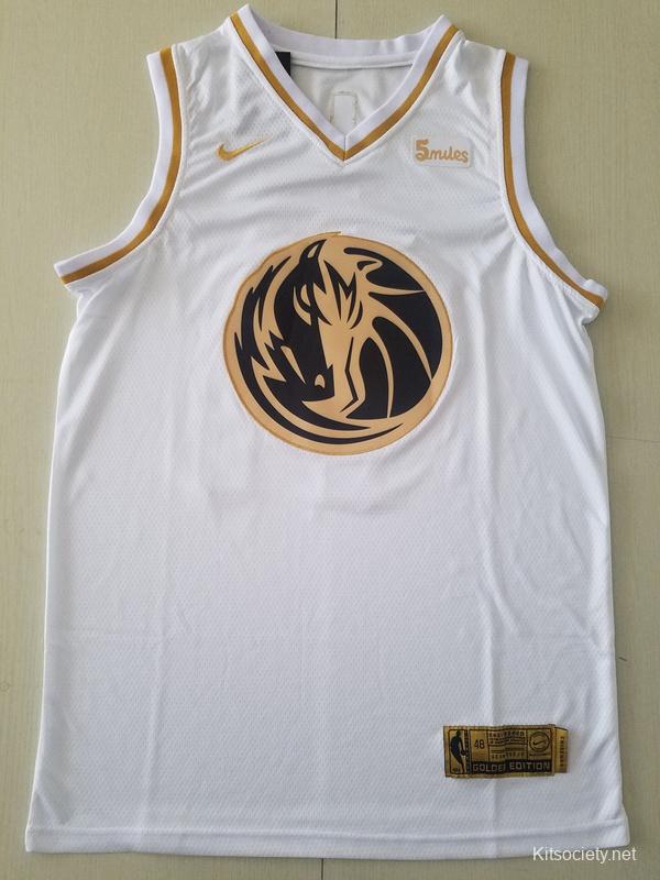 Luka Dončić 77 White Golden Edition Jersey - Kitsociety