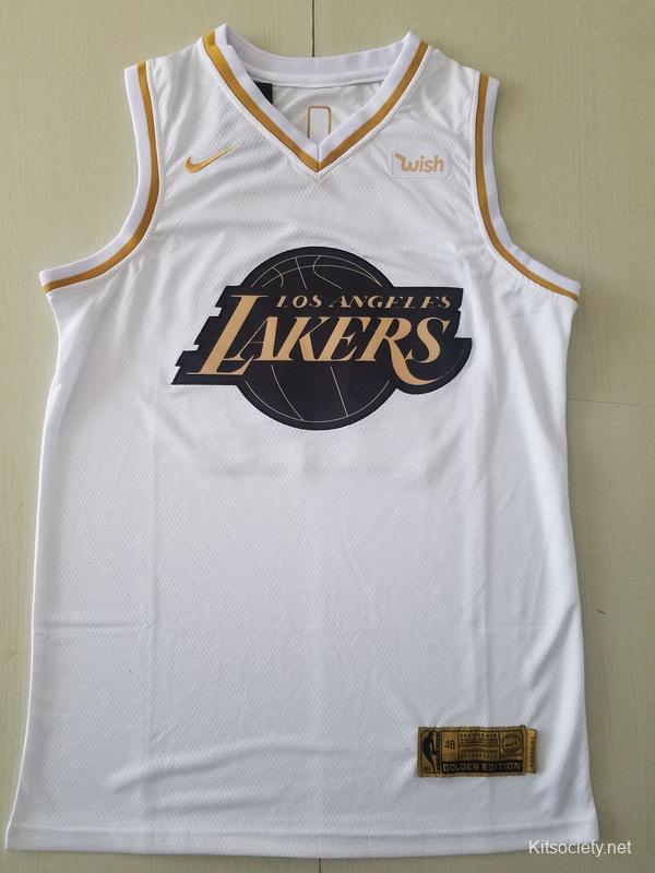Nike Lebron James Lakers Gray Swingman Jersey Size 48 Wish logo