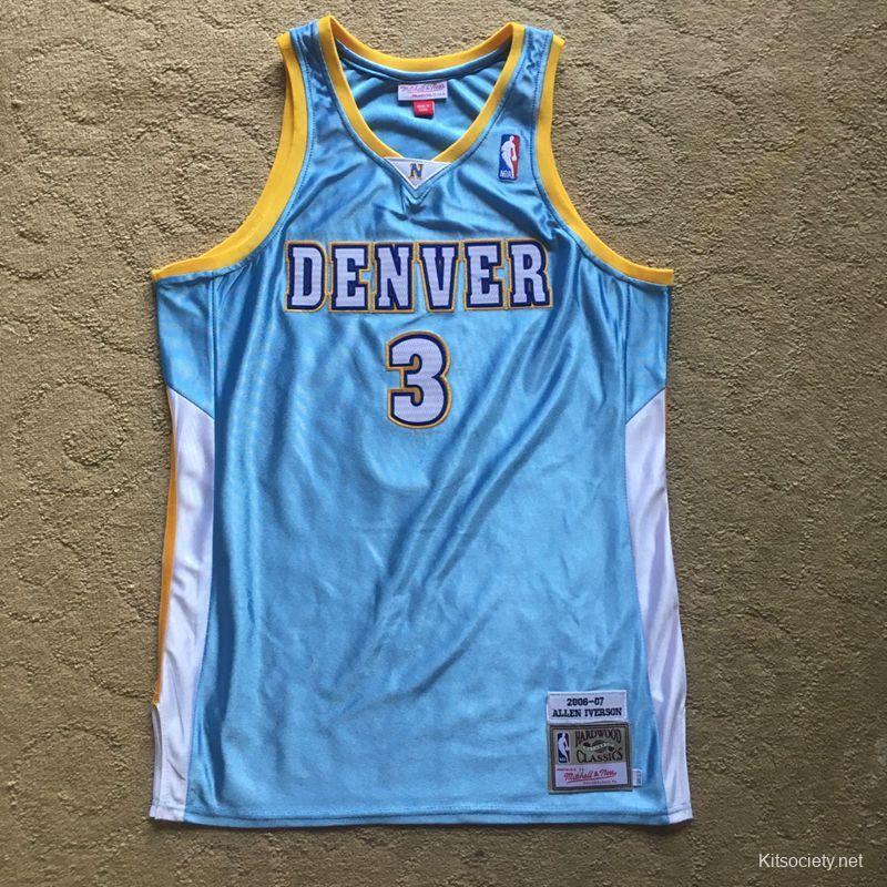 Allen Iverson Vintage Denver Nuggets Adidas Hardwood Classic Basketball  Jersey (L)