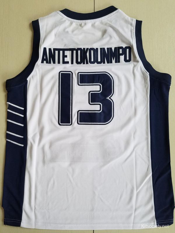 Giannis Antetokounmpo 13 Greece College White Basketball Jersey - Kitsociety