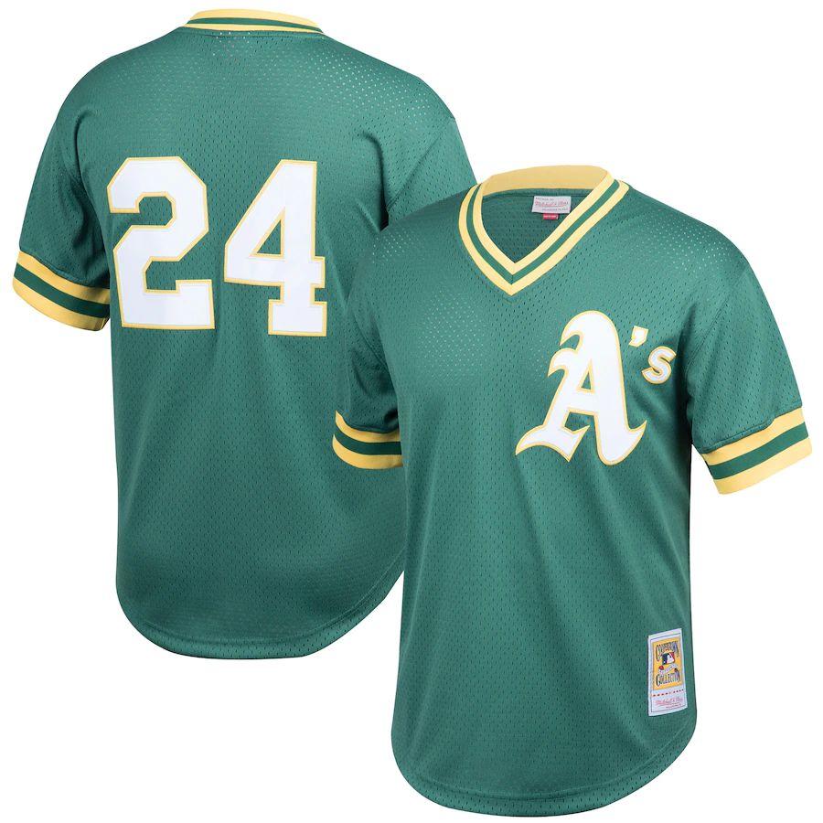 Men's Rickey Henderson Green Cooperstown Collection Mesh Batting Practice Throwback  Jersey - Kitsociety