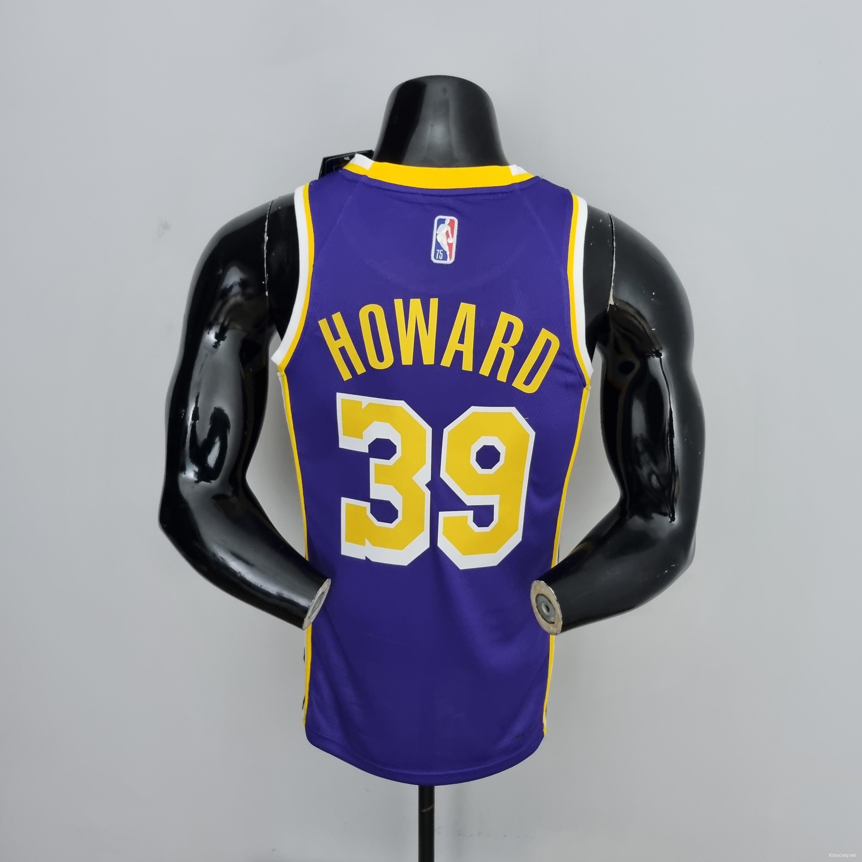 75th Anniversary Howard #39 Los Angeles Lakers Jordan Purple NBA