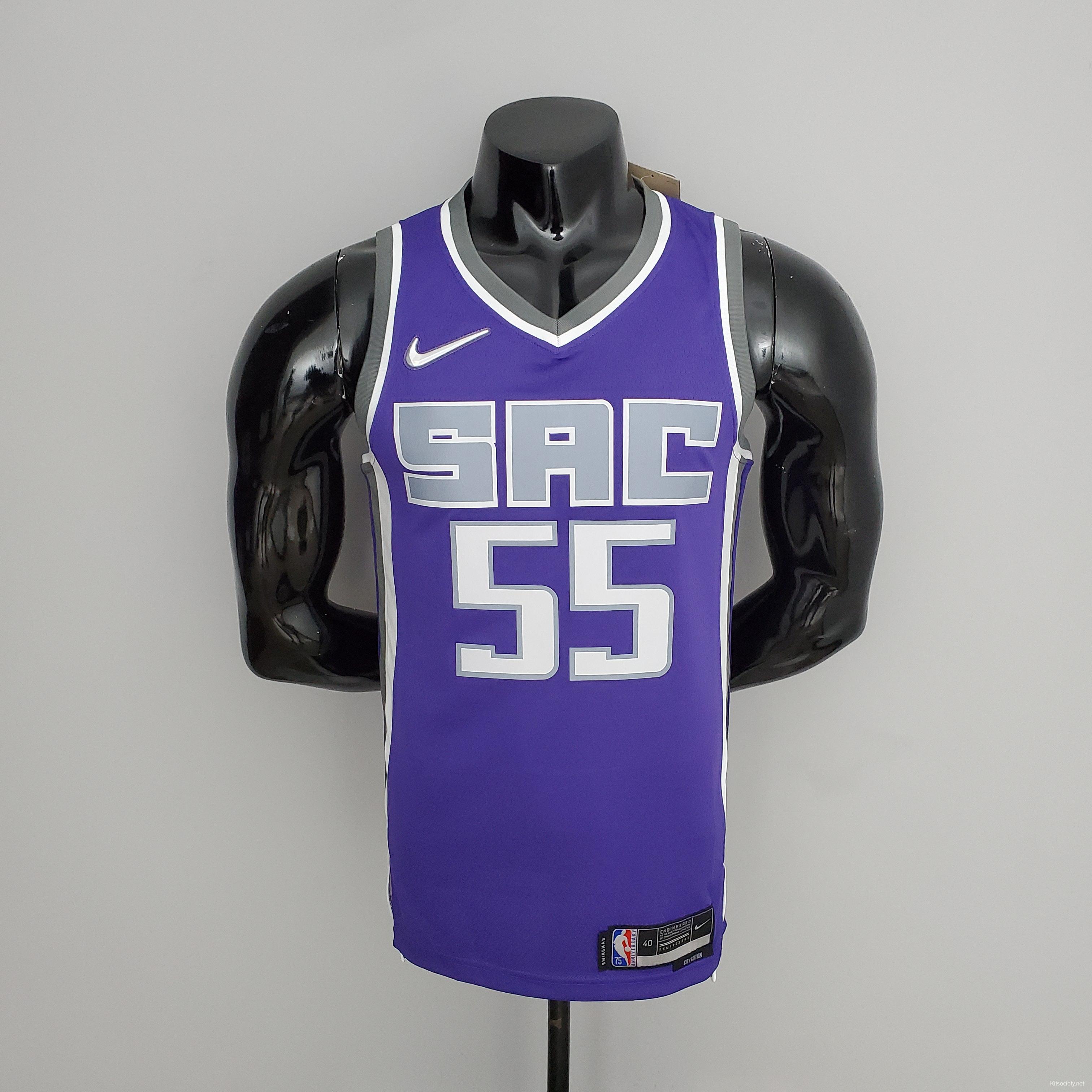 NBA 75th Anniversary Kings Williams#55 Black Purple Jersey