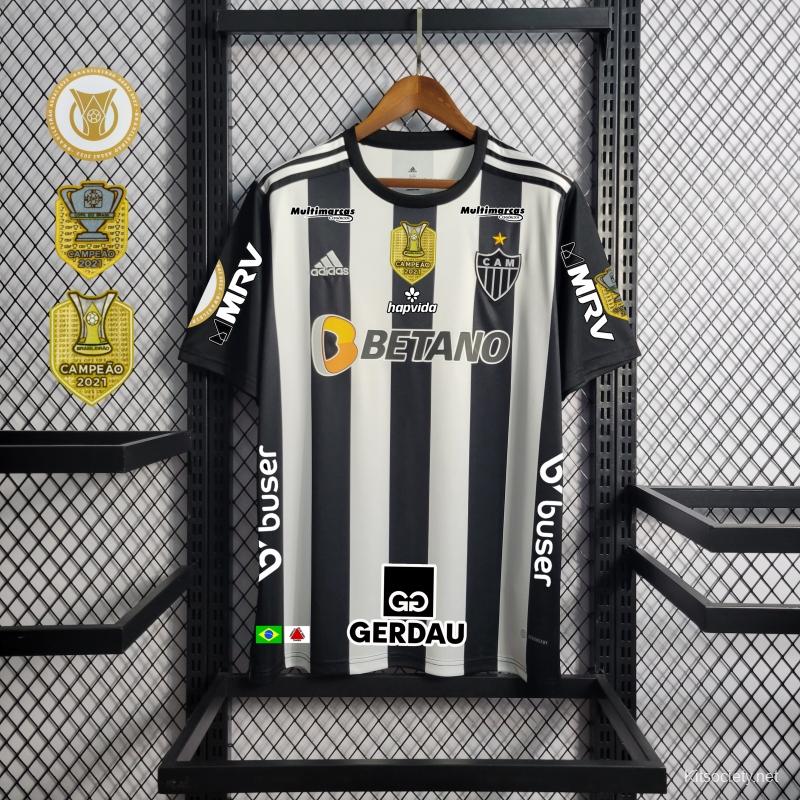 22/23 Atletico Mineiro Home All Sponsors + Patches Soccer Jersey -  Kitsociety