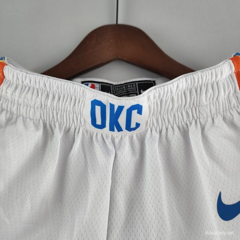 Oklahoma City Thunder NBA Shorts White - Kitsociety