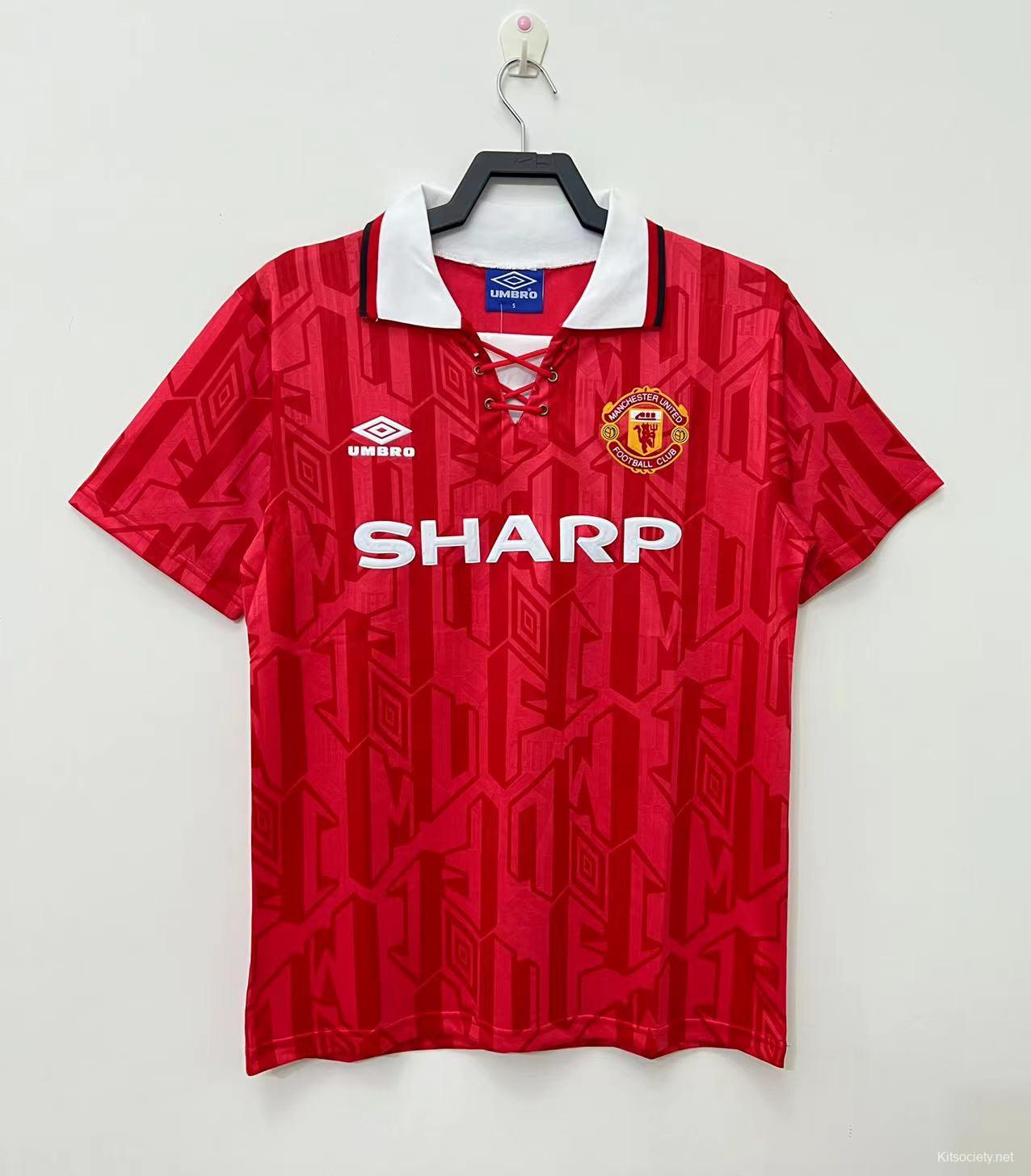 1993 1994 Manchester United Umbro home jersey Vintage Sharp