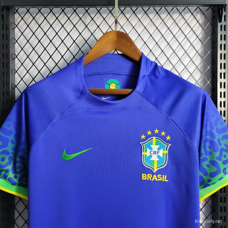 2022 Brazil Away National Team World Cup Soccer Jersey With