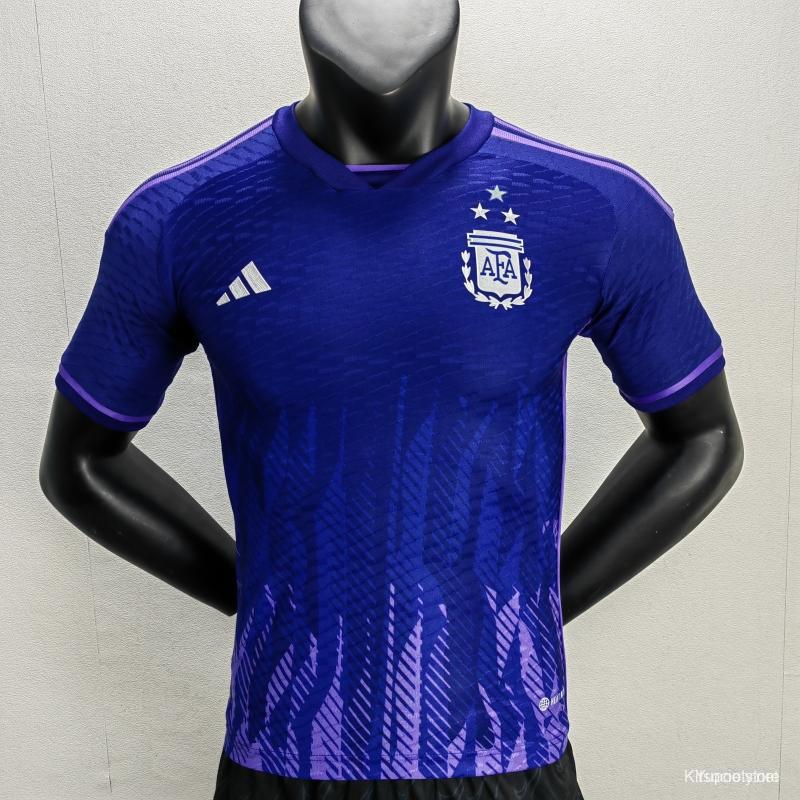 3-Stars Women 2023 Argentina Away Purple Jersey - Kitsociety