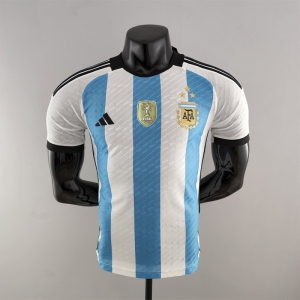 Player Version 3 Stars 2022 Argentina MESSI #10 Home Jersey With