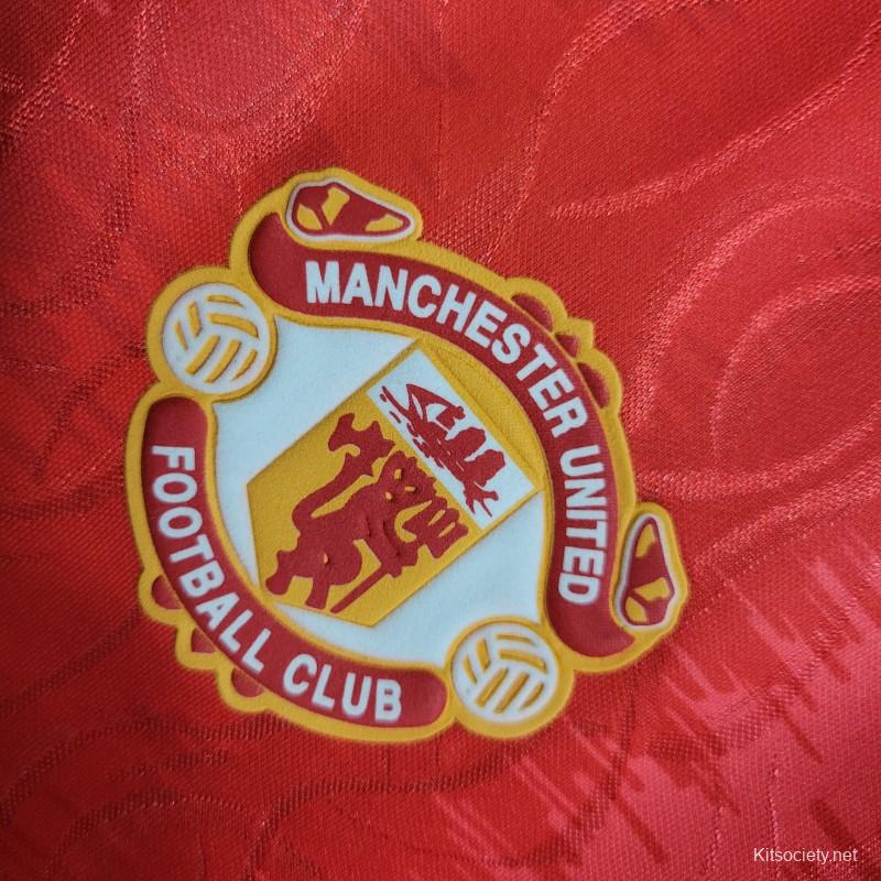 Retro 90/92 Manchester United Home Jersey - Kitsociety