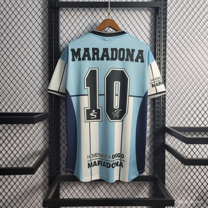 Retro 2001 Argentina Maradona #10 Commemorative Edition Jersey - Kitsociety