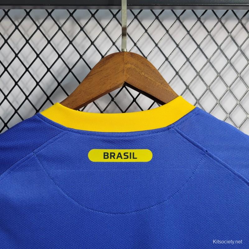 2023 Women Brazil Away Blue Jersey - Kitsociety