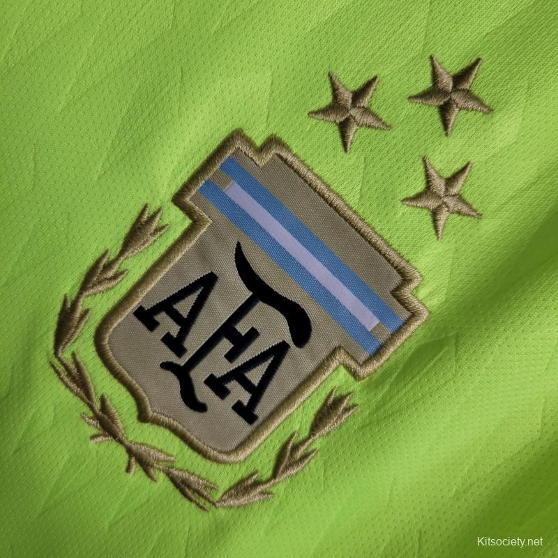 3 Star 2023 Argentina Grass Green Goalkeeper Jersey - Kitsociety