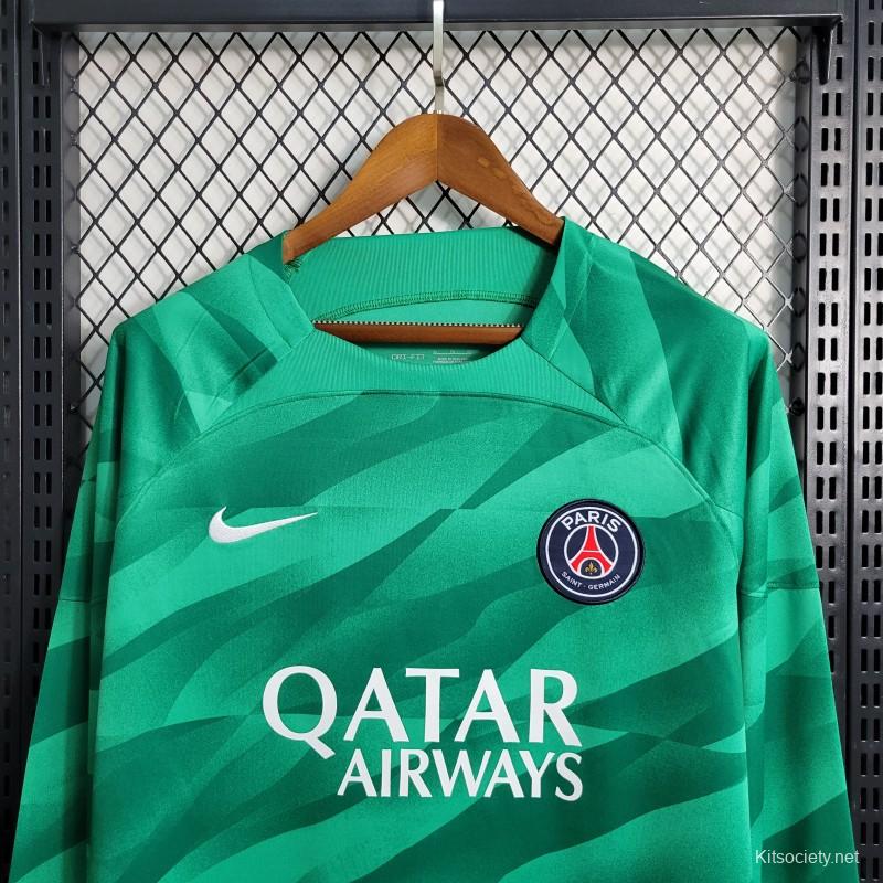 23-24 Long Sleeve PSG Green Goalkeeper Jersey - Kitsociety