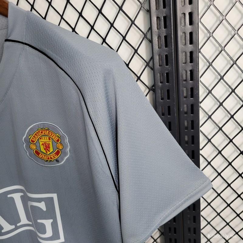 Retro 07-08 Manchester United Gray Goalkeeper Jersey - Kitsociety