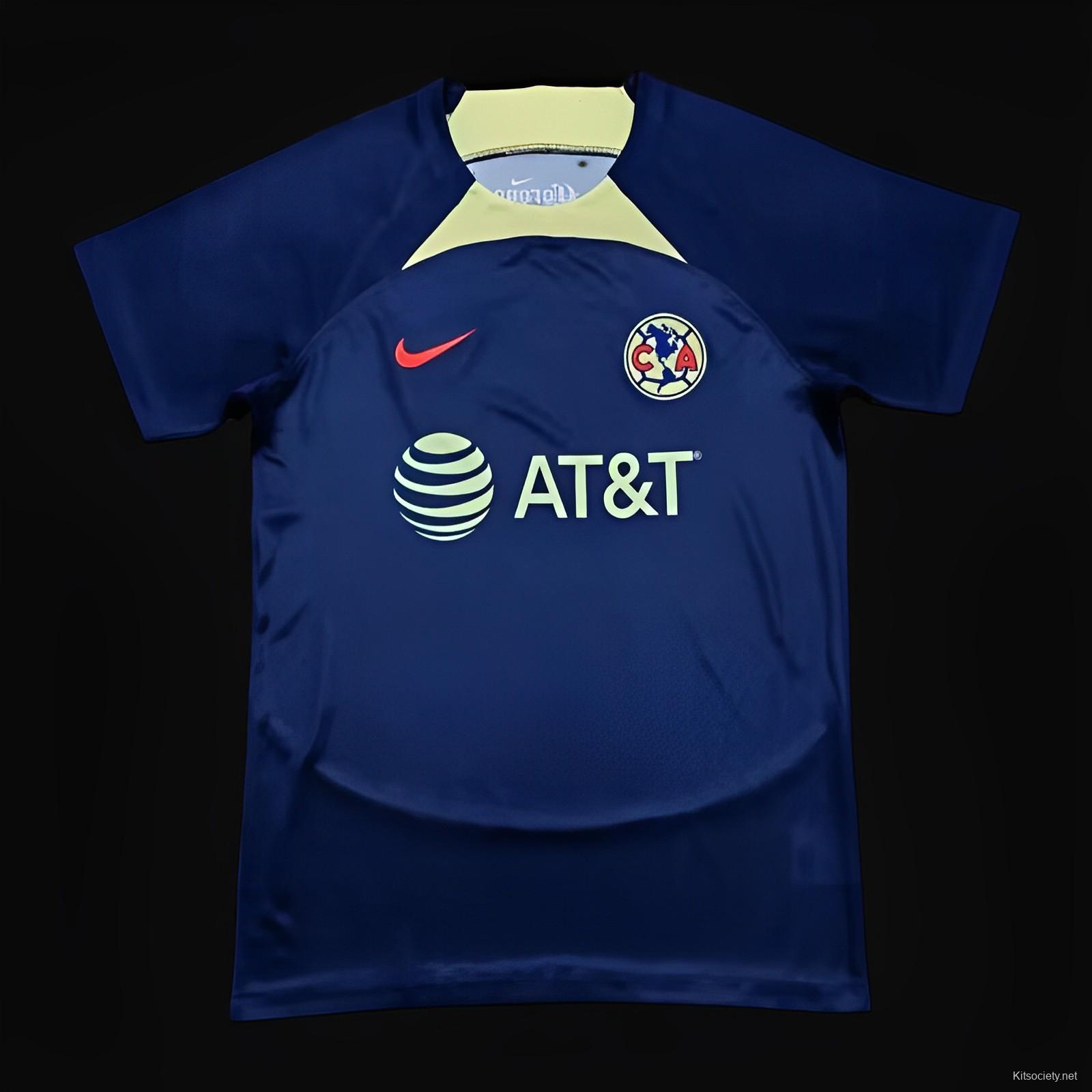 23-24 Club America Away Blue Soccer Jersey - Kitsociety