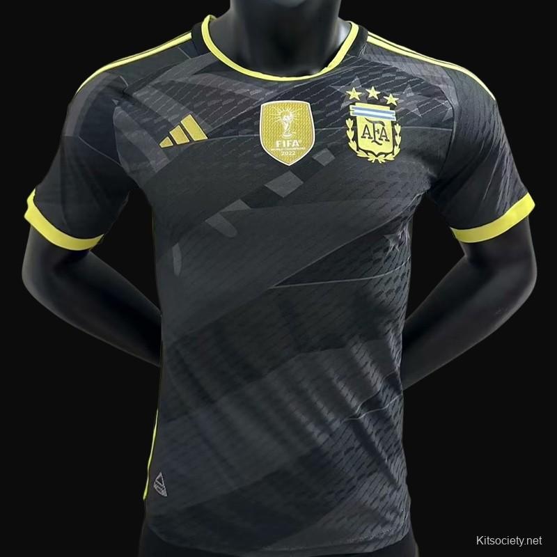 2023 Argentina Black Gold Special Player Edition Football Shirt