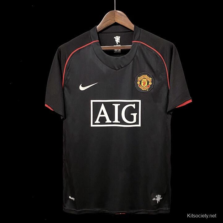 Retro 07/08 Manchester United Away Black Jersey - Kitsociety