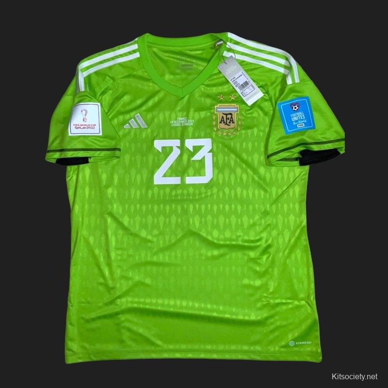 3 Star 2023 Argentina Grass Green Goalkeeper Jersey - Kitsociety