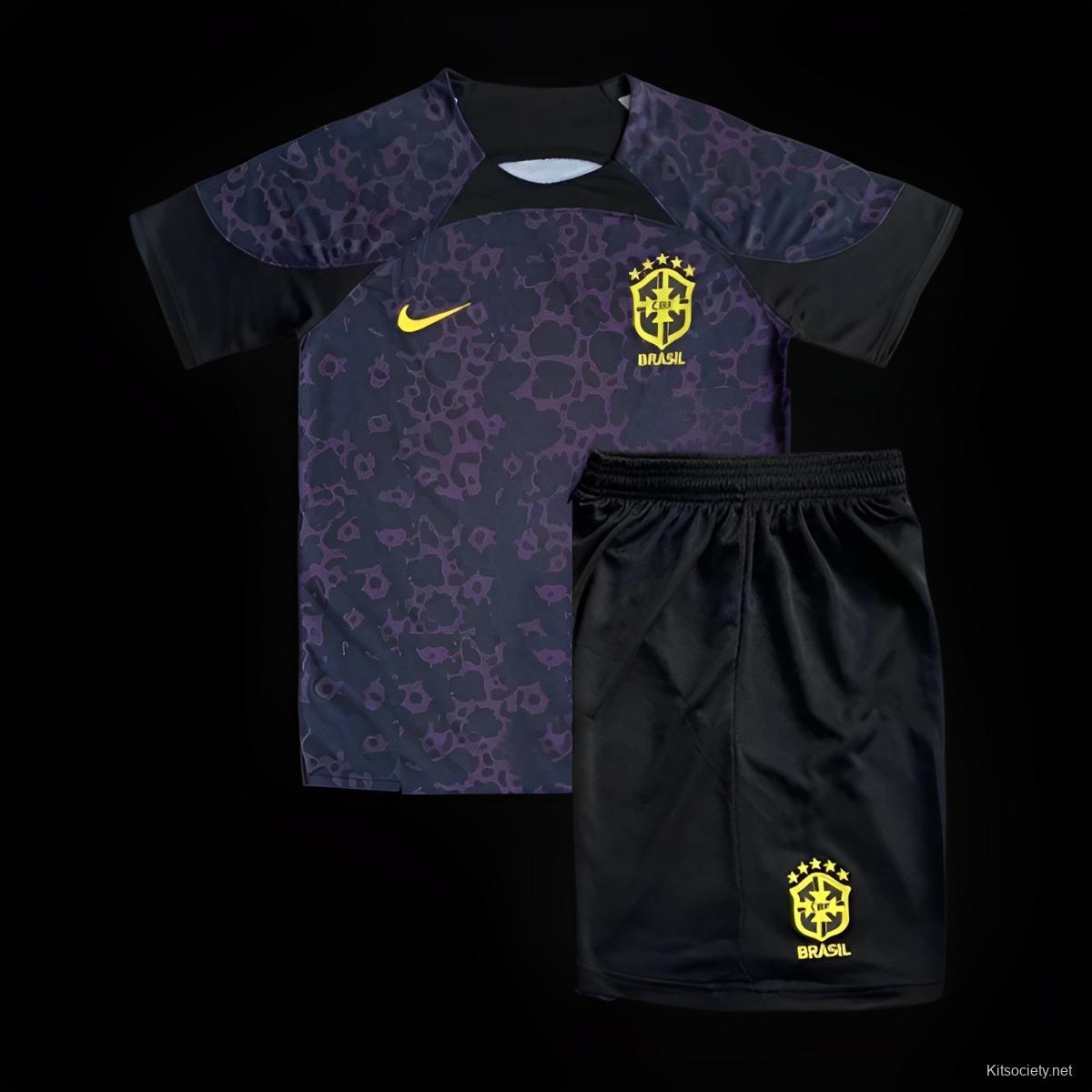 2022 Brazil Black Soccer Jersey - Kitsociety