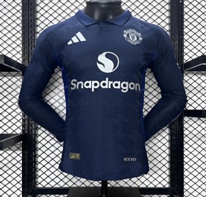 Player Version 24/25 Manchester United Away Navy Long Sleeve Jersey
